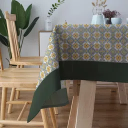 BLANC9 Green & Yellow Digital Printed Rectangular Table Cover-11