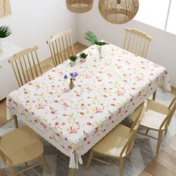 Aura White & Pink Floral Waterproof 6 Seater Table Cover-picture-42