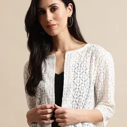 UnaOne Women Cotton Self Design Shrug-98