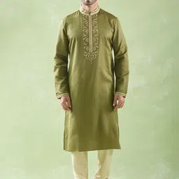 Arihant Rai Sinha Men Ethnic Motifs Yoke Design Regular Thread Work Kurta with Churidar-picture-22