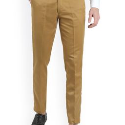 VEI SASTRE Men Khaki Smart Slim Fit Trousers-image-7