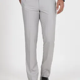 METAL Men Mid-Rise Plain Slim Fit Formal Trousers-image-56
