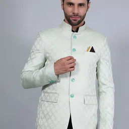 Wintage Ethnic Woven Design Bandhgala Blazer-picture-44