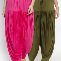 GRACIT Women Pack Of 2 Green & Pink Patiala Salwar-picture-20