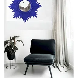 VAS collection home Blue Patterned Wooden Wall Mirror-image-55