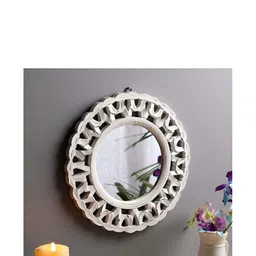 VAS collection home White Textured Wooden Wall Mirror-image-13