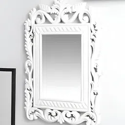 VAS collection home White Textured Wooden Wall Mirror-picture-53