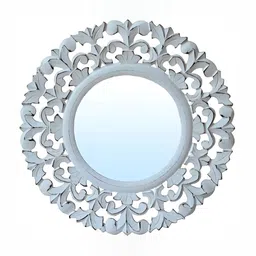 VAS collection home White Textured Wooden Wall Mirror-image-97