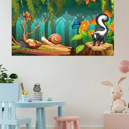 WENS Green & Brown Band Of Musical Bugs Self Adhesive Wall Poster-image-76