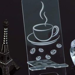 DULI  Transparent Coffee Printed Portable Mobile Stand & Holder-26