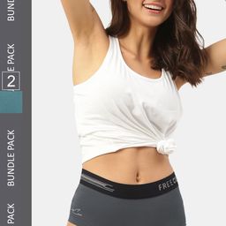 FREECULTR Women Pack Of 2 Antibacterial Boxer Briefs-image-73