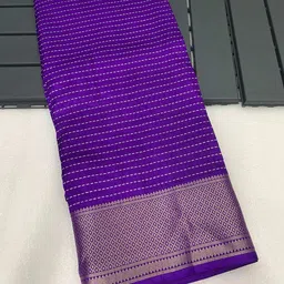 Peachmode Striped Silk Blend Saree-image-15
