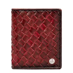 Eske Unisex Brown & Black Textured Leather Card Holder-image-54
