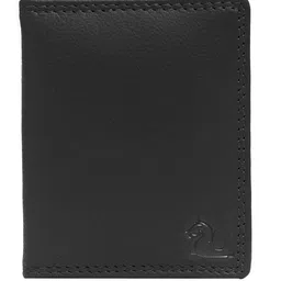 Kara Unisex Black Solid Leather Card Holder-1