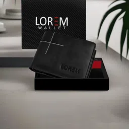 LOREM Men Textered Leather Two Fold Wallet-45