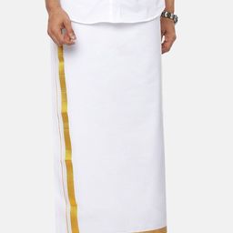 Ramraj Zari Border Mid-Rise Pure Cotton Dhoti-52