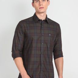 Arrow Sport Slim Fit Tartan Checks Casual Shirt-image-103