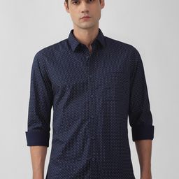 Peter England Casuals Slim Fit Micro Disy Printed Pure Cotton Casual Shirt-image-73