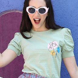 PINACOLADA Graphic Printed Puff Sleeve Top-image-70