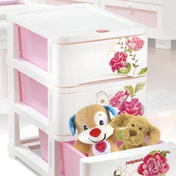 Nayasa Tuckins Deluxe Pink 3 Pieces Floral Printed Drawer Organisers-picture-31