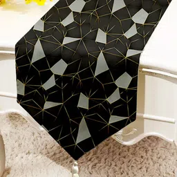 STITCHNEST Black & Grey Printed Table Runner-56