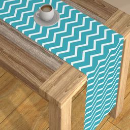 AEROHAVEN Blue & White Abstract Printed Table Runner-21