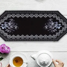 Dakshya Industries Black Floral Printed Table Runner-55