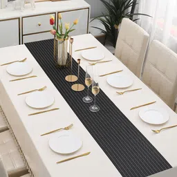 HOKIPO Black Striped Table Runner-24