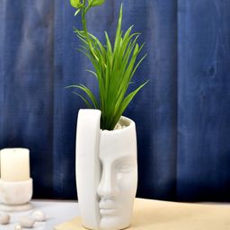 TAYHAA Ceramic Planter With Artificial Plant-0