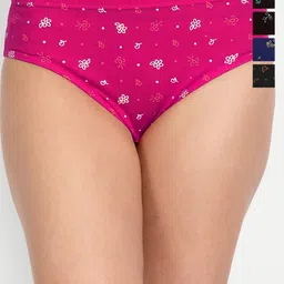 T.T. Pearl Pure Cotton Pack Of 5 Assorted Floral Printed Anti Microbial Briefs-9