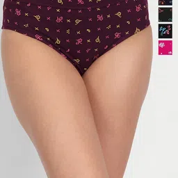 T.T. Pearl Pure Cotton Pack Of 5 Assorted Floral Printed Anti Microbial Briefs-7
