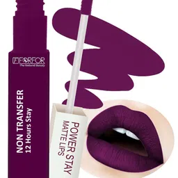 FORFOR Powerstay 4Pc Non Transfer Liquid Matte Lipstick - Red-Wine-Bridal Maroon-Mauve-36