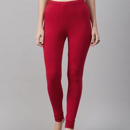Biba Women Maroon Solid Churidar Length Leggings-image-37