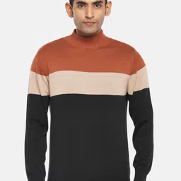 BYFORD by Pantaloons Men Brown & Black Striped Pullover-picture-6