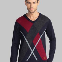 Parx Men Blue & Red Printed Pullover-image-39