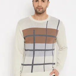 Duke Checked Long Sleeves Acrylic Pullover-picture-42