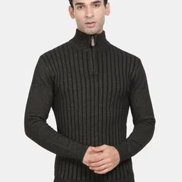t-base Striped Turtle Neck Acrylic Pullover-picture-52