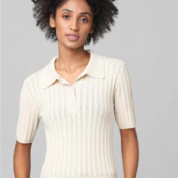 ONLY Women Beige Striped Pullover-image-77