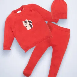 Mylo Kids Baby Winter Wear Full Sleeves Sweater & Footed Pant Set with Cap-picture-23