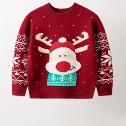 StyleCast Boys Red Graphic Self Design Pullover Sweater-image-78