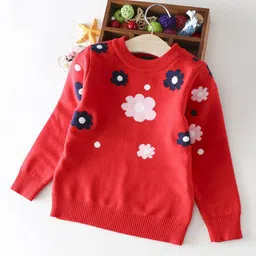 StyleCast Girls Red Floral Printed Pullover-image-91