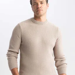 DeFacto Round Neck Ribbed Pullover-image-97