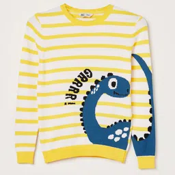 Fame Forever by Lifestyle Boys Yellow & White Printed Cotton Pullover-image-51