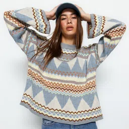 Trendyol Geometric Printed Pullover Sweater-image-18
