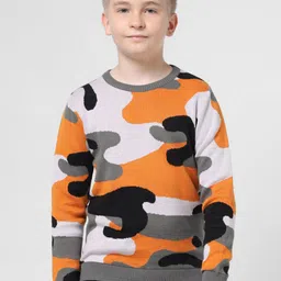 Jack & Jones Junior Boys Abstract Printed Pure Cotton Pullover-0