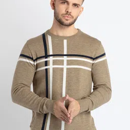 Status Quo Checked Round Neck Pullover-image-29