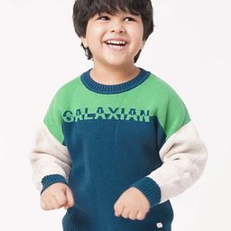 Ed-a-Mamma Boys Green & Grey Colourblocked Pullover-image-47