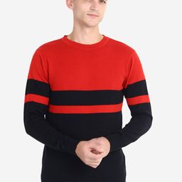 JoE Hazel Men Colourblocked Cotton Pullover-image-28
