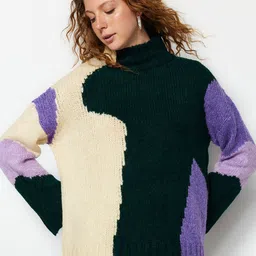 Trendyol Colourblocked Turtle Neck Pullover-11
