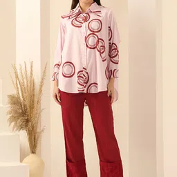 First Resort by Ramola Bachchan Printed Long Sleeves Shirt & Trousers-picture-47